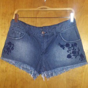 Nwt Forever 21 blue denim pinstripe shorts Small